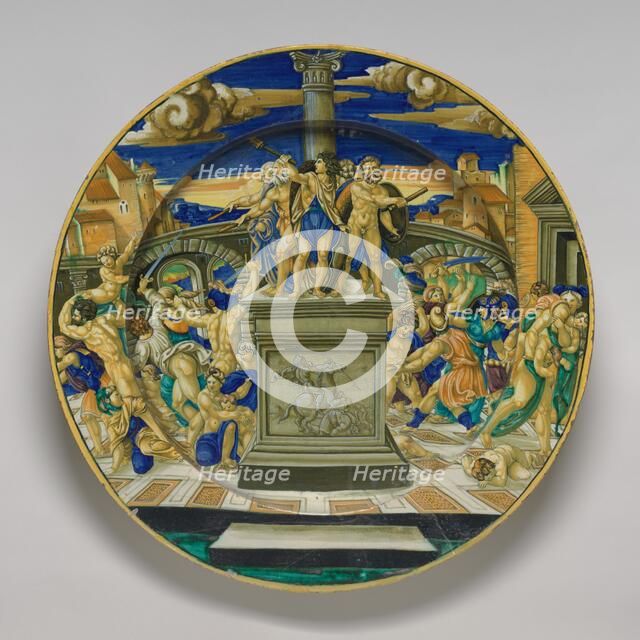 Charger with the Massacre of the Innocents, c. 1527/1530. Creator:  Francesco Xanto Avelli.