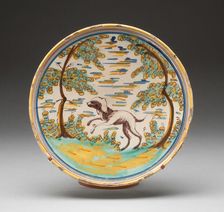 Charger, Spain, 17th century. Creator: Talavera de la Reina Potteries