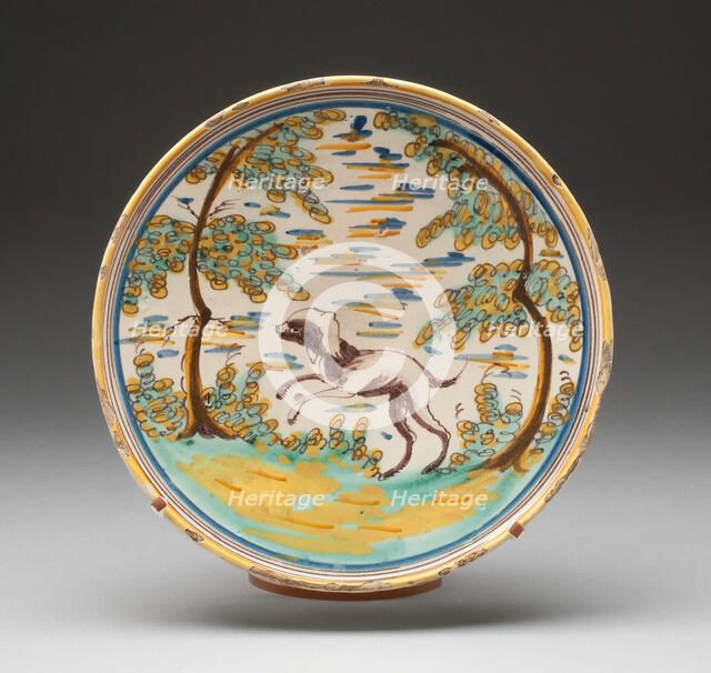 Charger, Spain, 17th century. Creator: Talavera de la Reina Potteries.