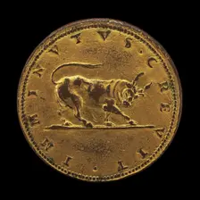 Charging Bull with Cut Horns [reverse], 1567. Creator: Pietro Paolo Galeotti