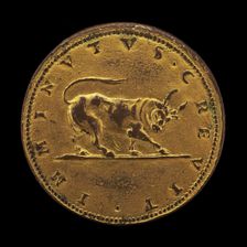 Charging Bull with Cut Horns [reverse], 1567. Creator: Pietro Paolo Galeotti