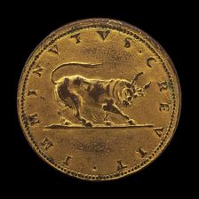 Charging Bull with Cut Horns [reverse], 1567. Creator: Pietro Paolo Galeotti