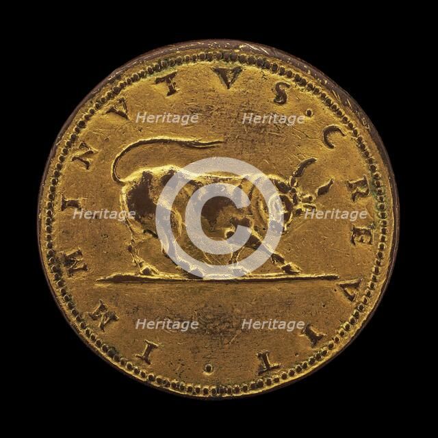 Charging Bull with Cut Horns [reverse], 1567. Creator: Pietro Paolo Galeotti.