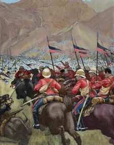 Charging of the English cavalry, Africa, 1898. Creator: Unknown