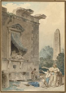 Charitable Ladies, c. 1780/1785. Creator: Hubert Robert