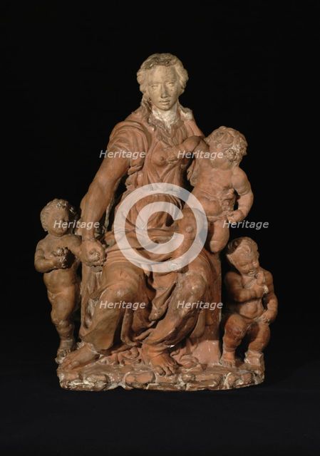 Charity, 1450-1475. Creator: Master of the Unruly Children.