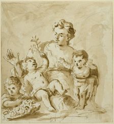 Charity with Mother (Mother with Three Infants), n.d. Creator: Unknown