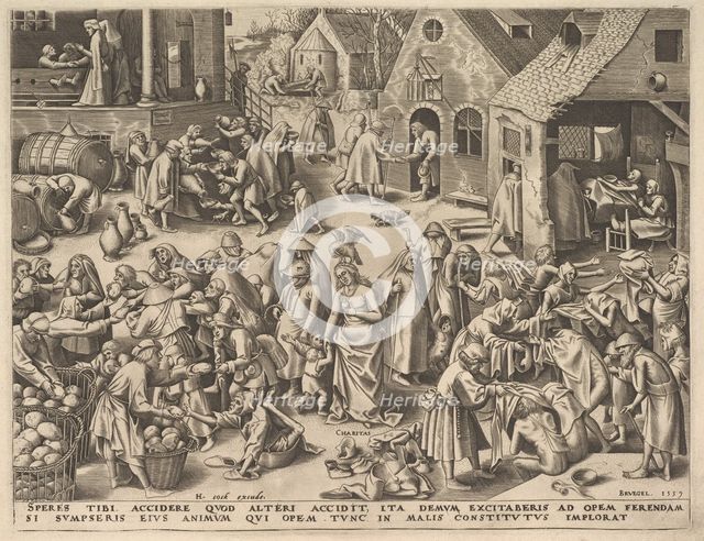 Charity (Charitas) from The Virtues, 1559. Creator: Philip Galle.