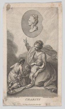 Charity, from L'Amico di fanciulli (Children's Friend), 1788. Creator: Francesco Bartolozzi