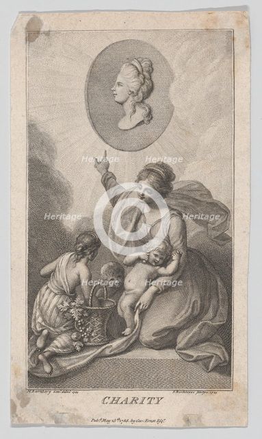 Charity, from L'Amico di fanciulli (Children's Friend), 1788. Creator: Francesco Bartolozzi.