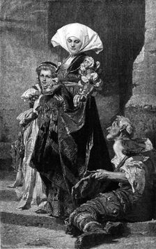 Charity - from the picture by M. Benczur, 1881. Creator: C. D.