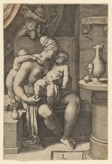 Charity, from the series The Seven Virtues, 1530. Creator: Lucas van Leyden