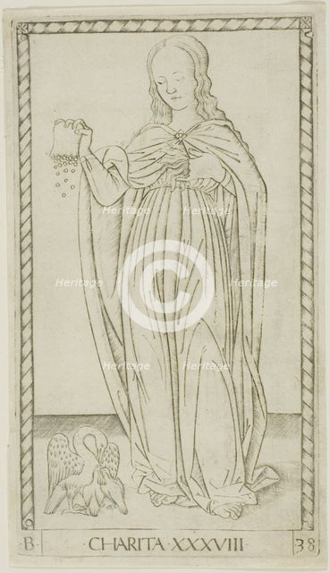 Charity, plate 38 from Genii and Virtues, c.1465. Creator: Unknown.