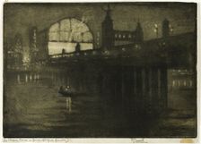 Charing Cross at Night, 1896. Creator: Joseph J Pennell