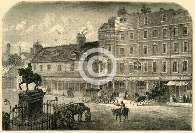 'Charing Cross from Northumberland House in 1750', (1881). Creator: Unknown.