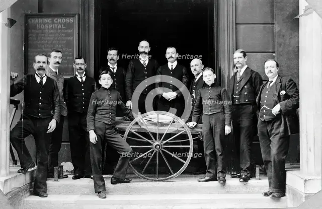 Charing Cross Hospital: portrait of the porters, 1906. Creator: Unknown.