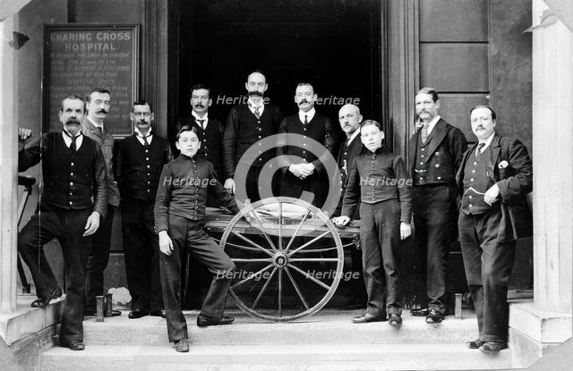 Charing Cross Hospital: portrait of the porters, 1906. Creator: Unknown.