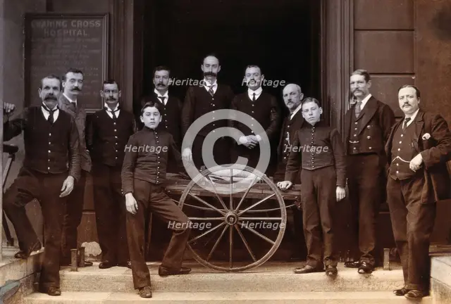 Charing Cross Hospital: portrait of the porters, 1906. Creator: Unknown.