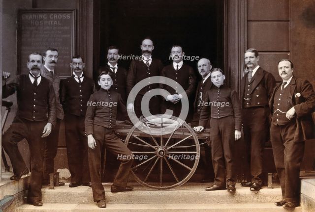 Charing Cross Hospital: portrait of the porters, 1906. Creator: Unknown.