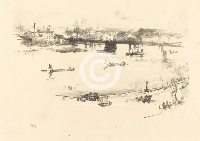 Charing Cross Railway Bridge, 1896. Creator: James Abbott McNeill Whistler.