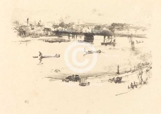 Charing Cross Railway Bridge, 1896. Creator: James Abbott McNeill Whistler.