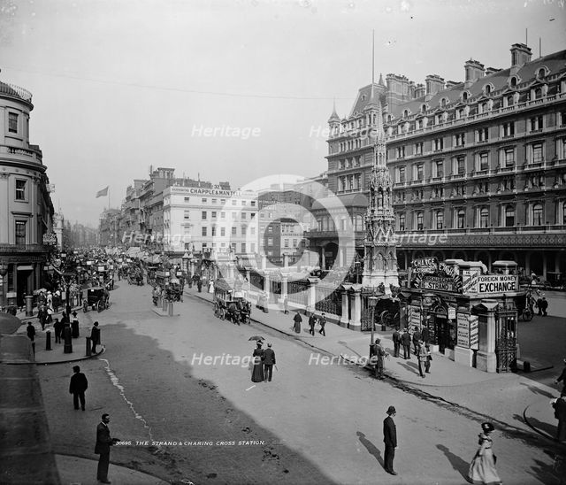 Charing Cross Station and Hotel, Westminster, after 1881. Artist: Unknown