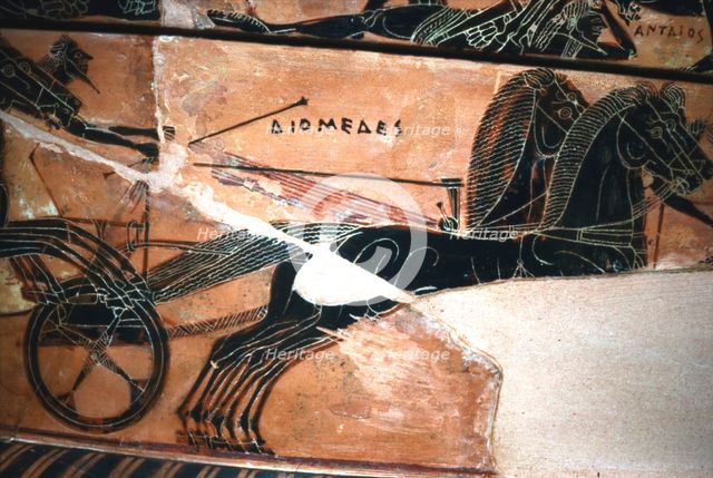 Chariot of Diomedes, Detail from the Francois Vase, c6th century BC Artists: Ergotimos, Kleitias.