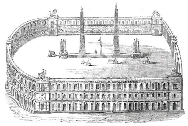 Chariot Race in the Circus Maximus - Rome, 1850. Creator: Unknown.