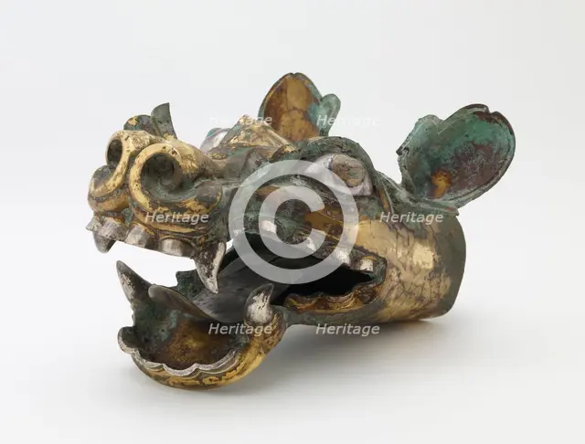 Chariot shaft fitting in the form of a dragon head, Late Eastern Zhou dynasty, ca. 4th century BCE. Creator: Unknown.