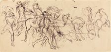 Charioteers (recto and verso). Creator: Eugene Delacroix