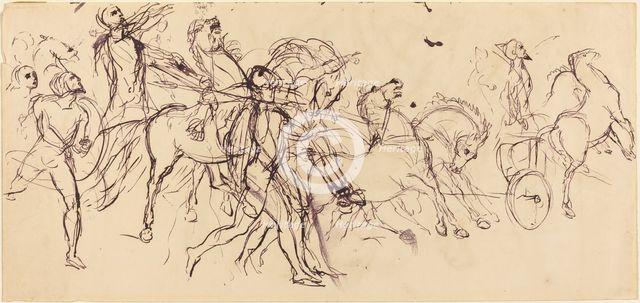 Charioteers (recto and verso). Creator: Eugene Delacroix.