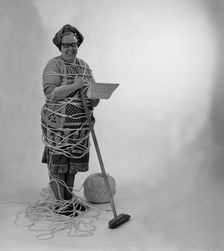 Charlady, photo for a press advertisment for twine, 1966. Artist: Michael Walters