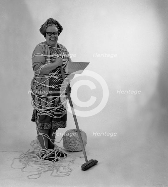 Charlady, photo for a press advertisment for twine, 1966. Creator: Michael Walters.