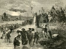 Charlemagne Causing the Saxons to be Baptised in the Weser (782AD). 1890. Creator: Unknown