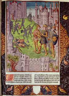 Charlemagne against the Saracens in Spain to liberate the tomb of St. James, the first conquered …