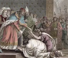 Charlemagne receives the Ambassadors from the Emperor of the East 1789. Creator: Jean Baptiste Morret