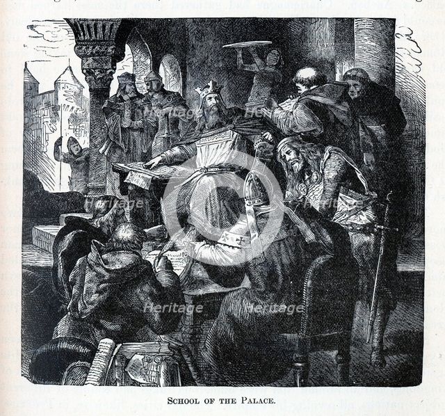 Charlemagne's School of the Palace, 1882. Artist: Anonymous  