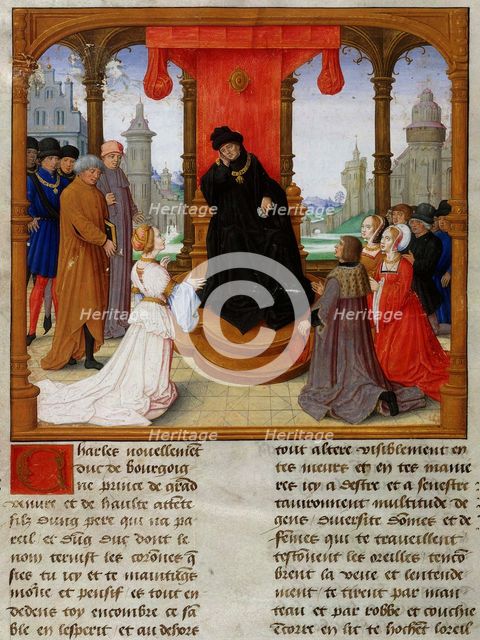 Charles the Bold, dressed in black in mourning for Philip the Good, Mid of the 15th cen..