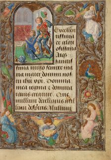 Charles the Bold Presented by Saint George; Prayer Book of Charles the Bold, about 1471. Creator: Lieven van Lathem