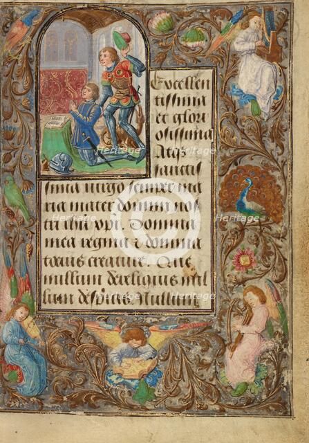 Charles the Bold Presented by Saint George; Prayer Book of Charles the Bold, about 1471. Creator: Lieven van Lathem.