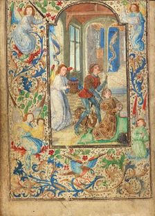 Charles the Bold Presented by Saint George; Prayer Book of Charles the Bold, about 1471. Creator: Lieven van Lathem