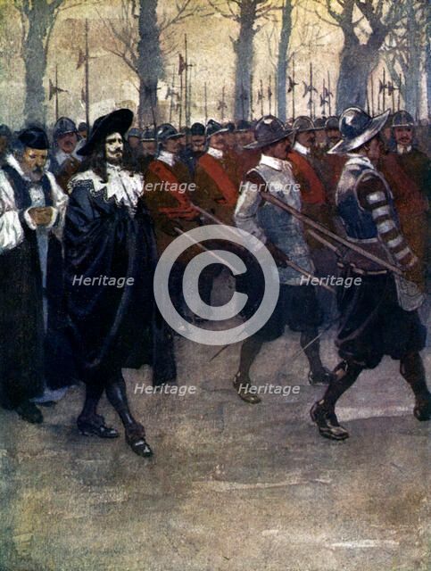 'Charles the King walked for the last time through the streets of London', 1649, (1905). Creator: A S Forrest.
