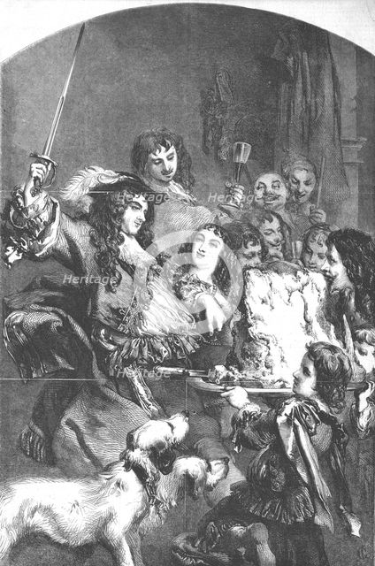 'Charles the Second Knighting the Loin of Beef', (19th century). Artist: J Gilbert.