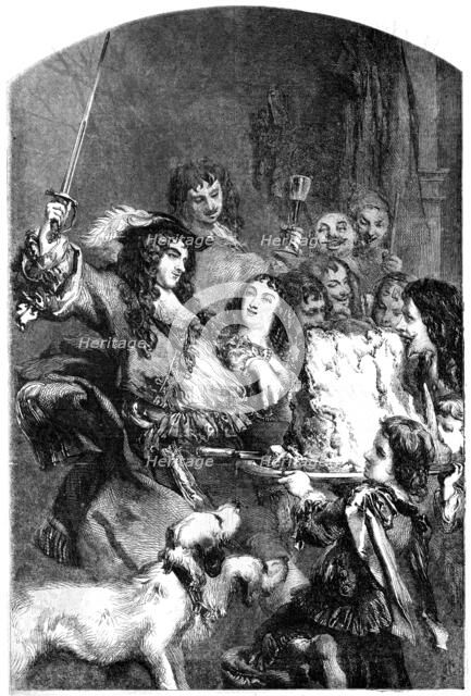 Charles the Second Knighting the Loin of Beef, drawn by Gilbert, 1854. Creator: Gilbert.