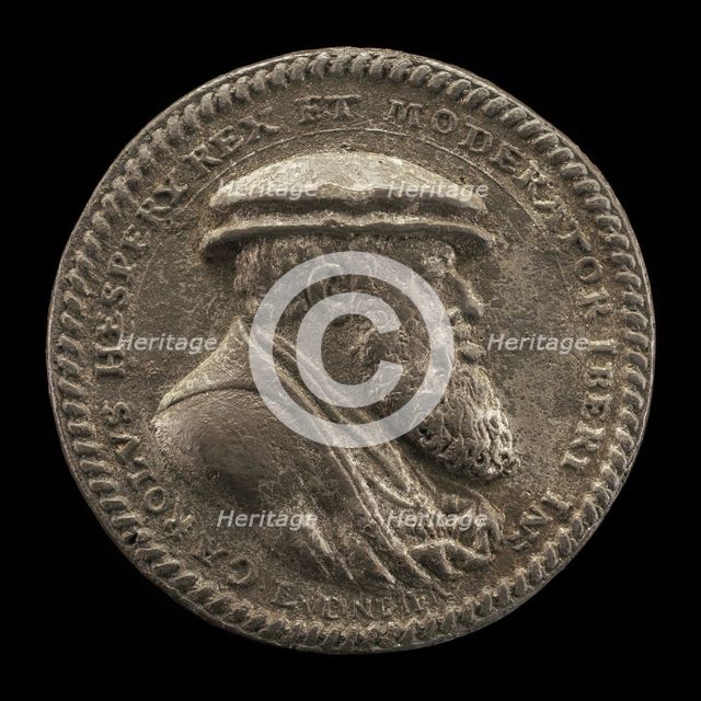 Charles V, 1500-1558, King of Spain 1516-1556, Holy Roman Emperor 1519 [obverse], 1542. Creator: Ludwig Neufahrer.