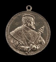 Charles V, 1500-1558, King of Spain 1516-1556, Holy Roman Emperor 1519 [obverse], 1537. Creator: Reinhart, Hans