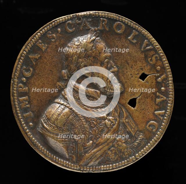 Charles V, 1500-1558, King of Spain 1516-1556, Holy Roman Emperor 1519 [obverse], 1547 or after. Creator: Leone Leoni.