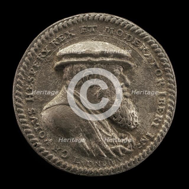 Charles V, 1500-1558, King of Spain 1516-1556, Holy Roman Emperor 1519 [obverse], 1542. Creator: Ludwig Neufahrer.