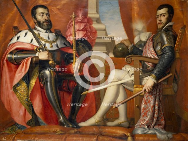 Charles V and Philip II, 1639. Creator: Antonio Arias Fernández.