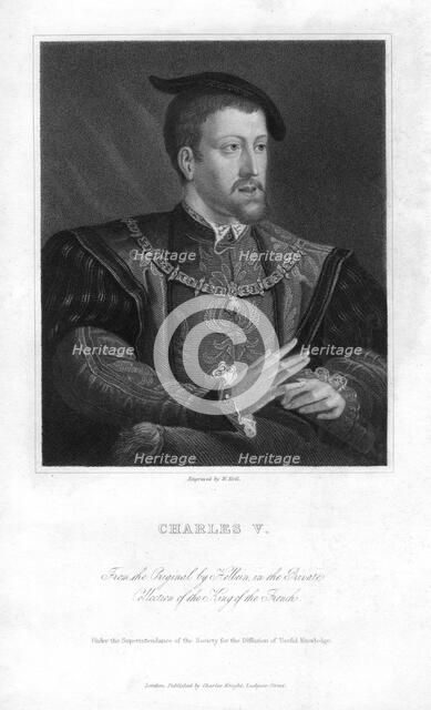 Charles V, Holy Roman Emperor, (19th century).Artist: W Holl